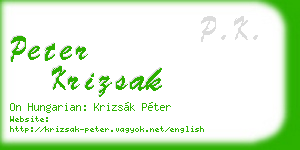 peter krizsak business card